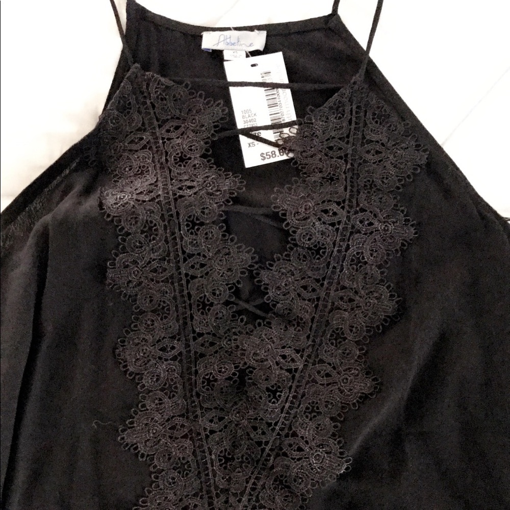Lace up front cami
